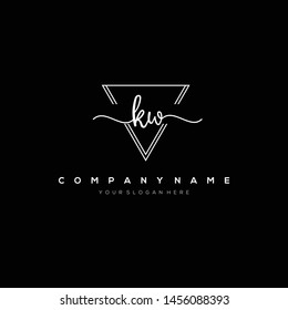 KW handwriting initial logo template vector.