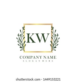 KW Initial beauty floral logo template