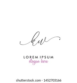 KW Initial beauty monogram logo vector