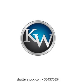 KW initial circle logo blue