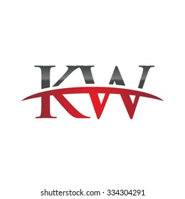 Kw Initial Company Red Swoosh Logo Stock Vector (Royalty Free ...