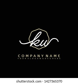 KW Initial handwriting logo concept