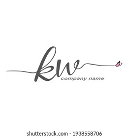 KW Initial Handwriting logo luxury vector beauty