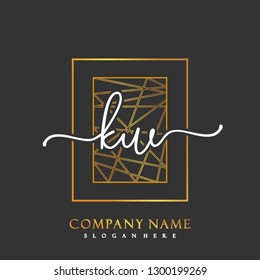 KW Initial Handwriting logo template vector