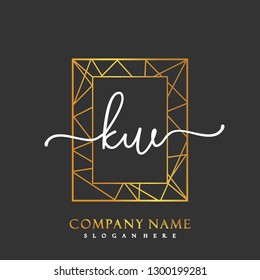 KW Initial Handwriting logo template vector