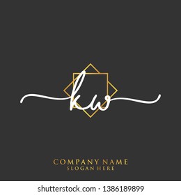 KW Initial handwriting logo template
