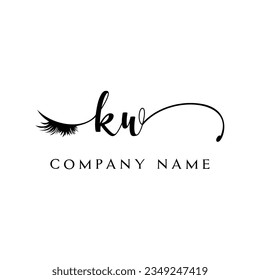 KW initial Logo lash logo eyelash vector modern