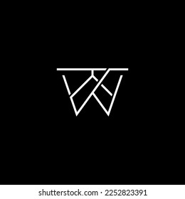 KW initial monogram vector icon illustration