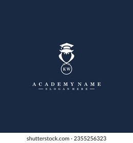 KW Initials Academy Logo Vector Art Icons and Graphics
