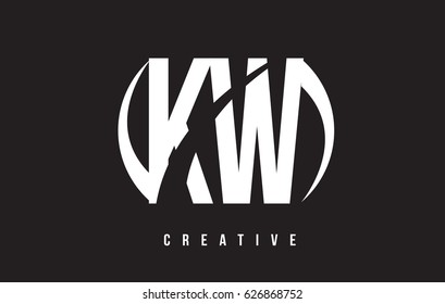 KW K W White Letter Logo Design with White Background Vector Illustration Template.