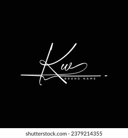 KW letter beauty handwriting vector logo. 