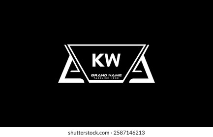 KW letter logo creative design. KW unique design. KW letter logo design on black background.