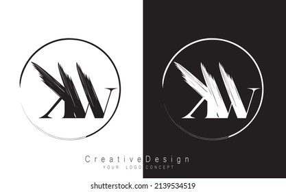 KW letter logo design template vector