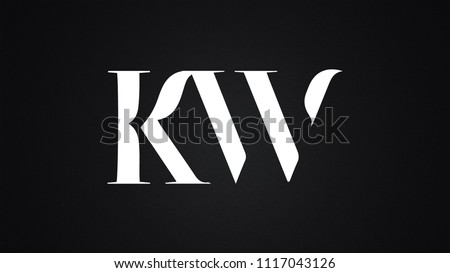 KW Letter Logo Design Template Vector