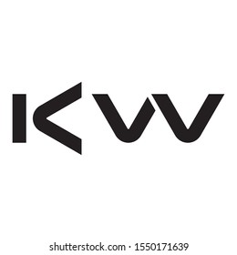Diseño de icono vectorial de la plantilla de logotipo de la letra KW