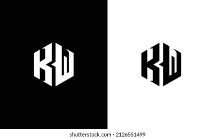 KW Letter monogram with abstract concept style design