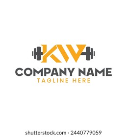 KW Letter monogram with barbell concept style design