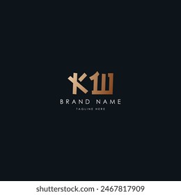 Diseño de logotipo de Vector de letras KW