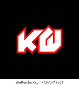 KW logo design, initial KW letter design with sci-fi style. KW logo for game, esport, Technology, Digital, Community or Business. K W sport modern Italic alphabet font. Typography urban style fonts.