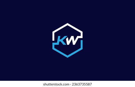 KW logo design. Letter KW initials logo design. vector illustrations
