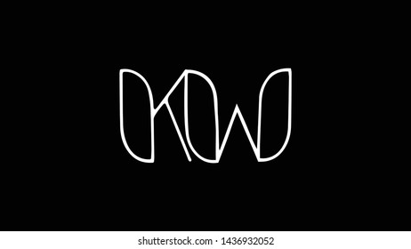 KW logo design template vector illustration