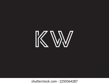 KW  logo design vector template