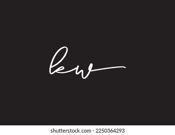 KW  logo design vector template