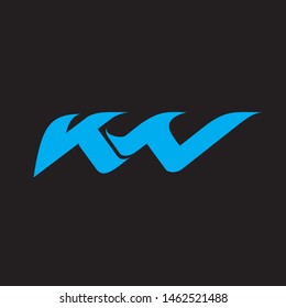KW logo. letter based design combined with ocean waves