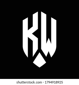 kw-Logo-Monogramm mit Design-Vorlage für Emblem-Schilde