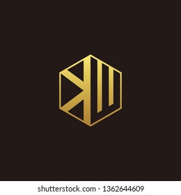 KW Logo Monogram with Negative space gold colors