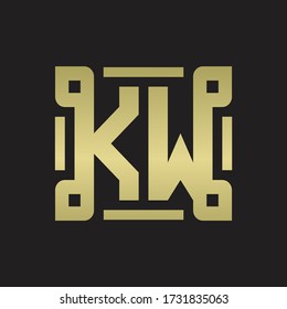 Monograma del logotipo de KW con plantilla de diseño de arte en línea