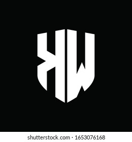 Kw Logo Monogram Shield Shape Design Stock Vector (royalty Free) 1653076168