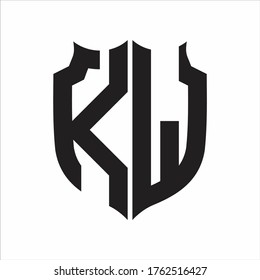 KW-Logo-Schild-Design-Vorlage für Monogramme auf weißem Hintergrund