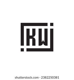 KW minimalist geometric symbol logo in high quality professional design that will print well across any print media