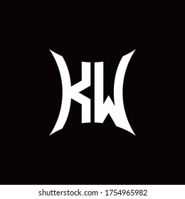 Kw Monogram Logo Sharped Shape Design Stock Vector (Royalty Free ...