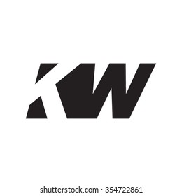 KW negative space letter logo