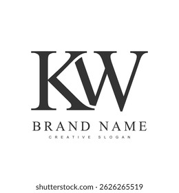 Plantilla de logotipo de moda KW. Letra inicial k y un estilo de fuente clásico. Logotipo creativo para el nombre o la identidad de la empresa. Ilustración vectorial.