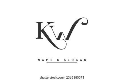 KW, WK Abstract  Letters  Logo  Monogram