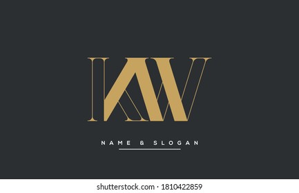 KW, WK Initial Letters Logo Monogram