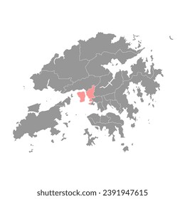 Kwai Tsing district map, administrative division of Hong Kong. Vector illustration.