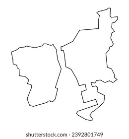 Kwai Tsing district map, administrative division of Hong Kong. Vector illustration.