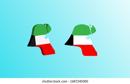 kwait Map 3D icon vector illustration