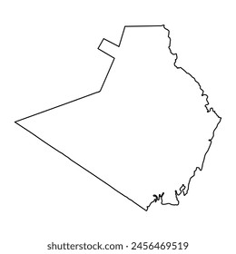 Mapa del condado de Kwale, división administrativa de Kenia. Ilustración vectorial.