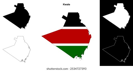 Conjunto de mapas da região de Kwale