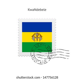 KwaNdebele Flag Postage Stamp on white background. Vector illustration.