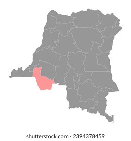 Kwango province map, administrative division of Democratic Republic of the Congo. Vector illustration.