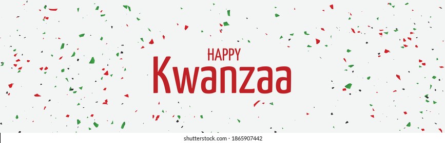 Kwanzaa banner. Traditional african american ethnic holiday design concept. Green, red, and black colors. Vector illustration. 