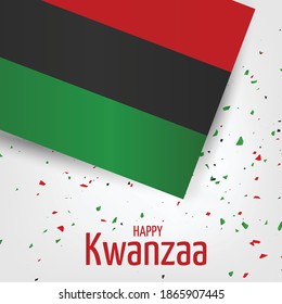 Kwanzaa banner. Traditional african american ethnic holiday design concept. Green, red, and black colors. Vector illustration. 