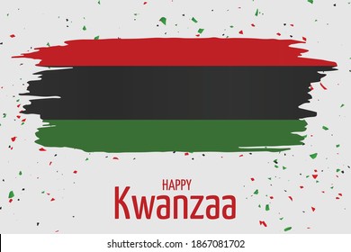 Kwanzaa banner. Traditional african american ethnic holiday design concept. Green, red, and black colors. Vector illustration. 