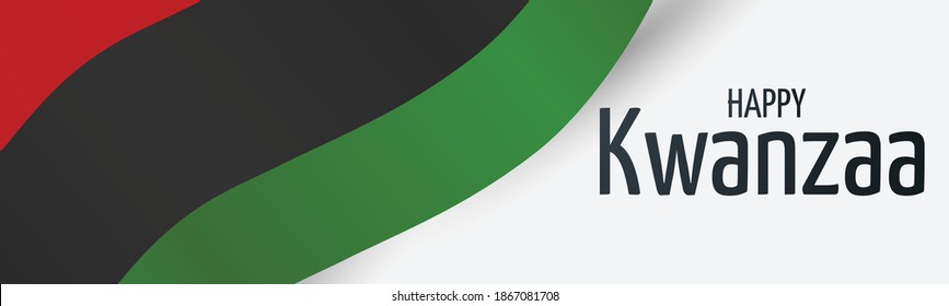 Kwanzaa banner. Traditional african american ethnic holiday design concept. Green, red, and black colors. Vector illustration. 